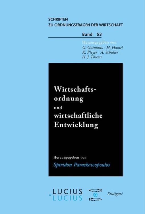 Produktbild: Wirtschaftsordnung und wirtschaftliche Entwicklung