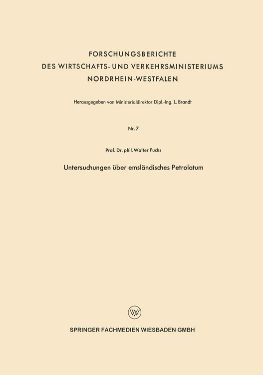 Produktbild: Untersuchungen &uuml;ber emsl&auml;ndisches Petrolatum