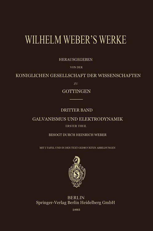Produktbild: Wilhelm Weber&rsquo;s Werke