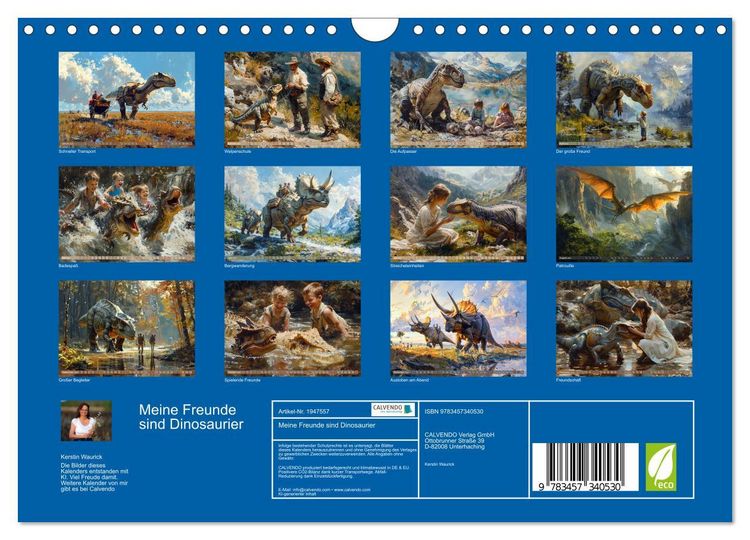Produktbild: Meine Freunde sind Dinosaurier (Wandkalender 2026 DIN A4 quer), CALVENDO Monatskalender
