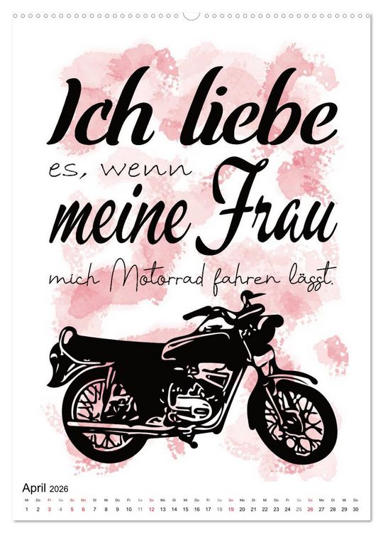 Produktbild: Biker-Spr&uuml;che (Wandkalender 2026 DIN A2 hoch), CALVENDO Monatskalender