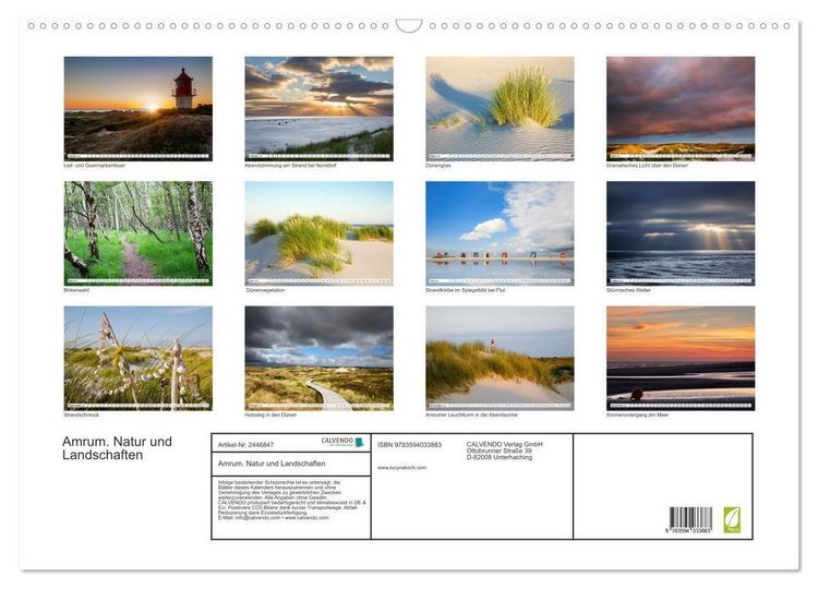 Produktbild: Amrum. Natur und Landschaften (Wandkalender 2027 DIN A2 quer), CALVENDO Monatskalender