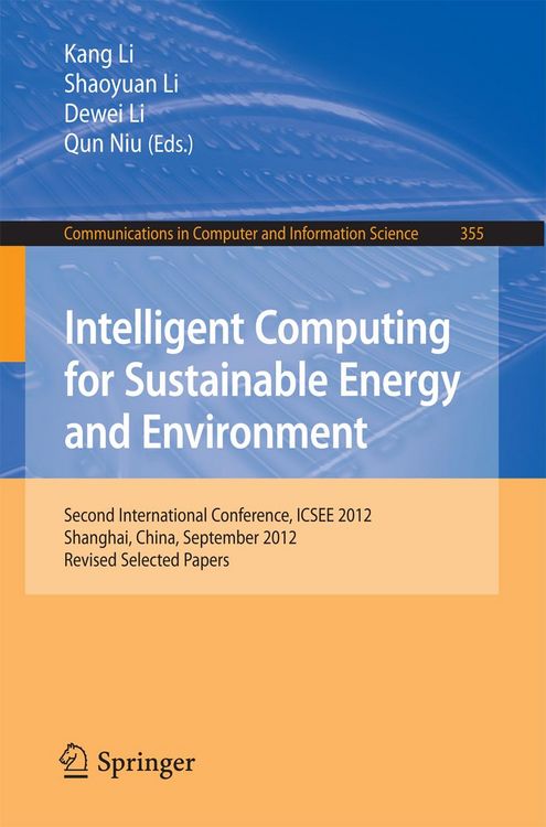 Produktbild: Intelligent Computing for Sustainable Energy and Environment