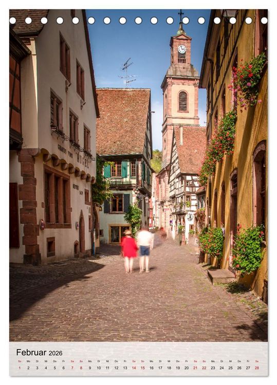 Produktbild: Elsass Alsace Riquewihr, das idyllische Weindorf (Tischkalender 2026 DIN A5 hoch), CALVENDO Monatskalender