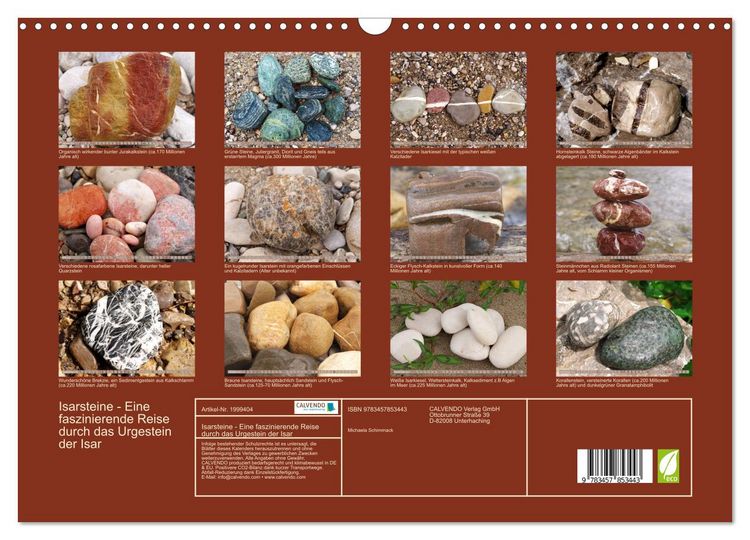 Produktbild: Isarsteine - Eine faszinierende Reise durch das Urgestein der Isar (Wandkalender 2026 DIN A3 quer), CALVENDO Monatskalender