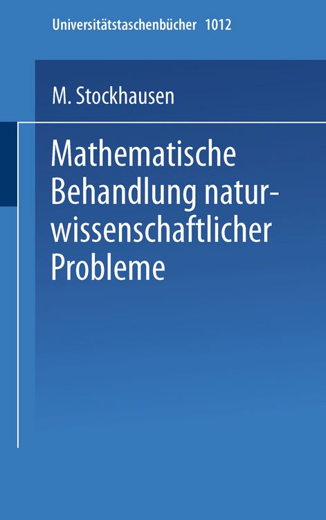 Produktbild: Mathematische Behandlung naturwissenschaftlicher Probleme