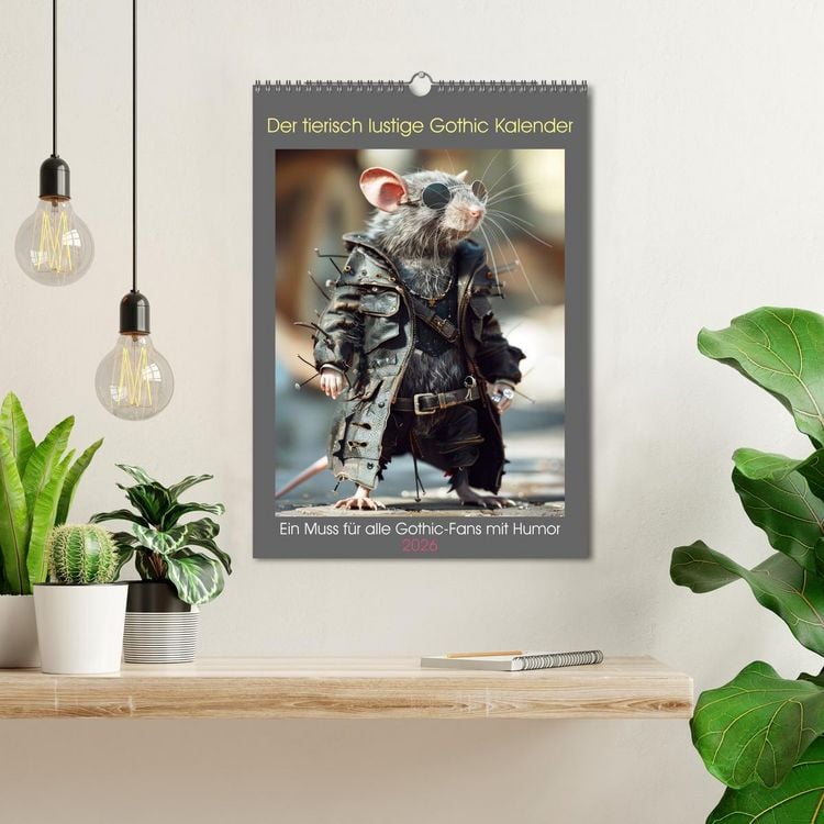 Produktbild: Der tierisch lustige Gothic Kalender (Wandkalender 2026 DIN A3 hoch), CALVENDO Monatskalender