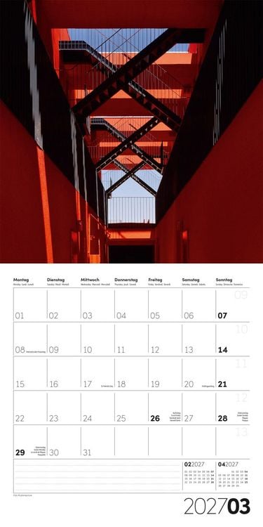 Produktbild: Die Farbe Rot Kalender 2027 - 30x30 - Art12