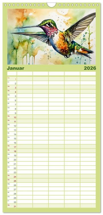 Produktbild: Familienplaner 2026 - Schillernde Edelsteine mit 5 Spalten (Wandkalender, 21 x 45 cm) CALVENDO