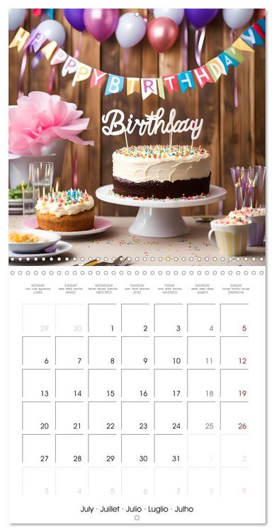 Produktbild: Birthday feelings - Your year full of AI birthdays (Wall Calendar 2026 12 &times; 12 Inch) CALVENDO 12 Month Wall Calendar