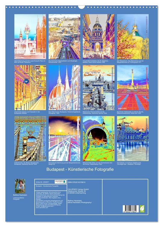 Produktbild: Budapest - K&uuml;nstlerische Fotografie (Wandkalender 2026 DIN A2 hoch), CALVENDO Monatskalender