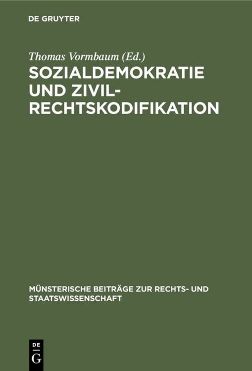 Produktbild: Sozialdemokratie und Zivilrechtskodifikation