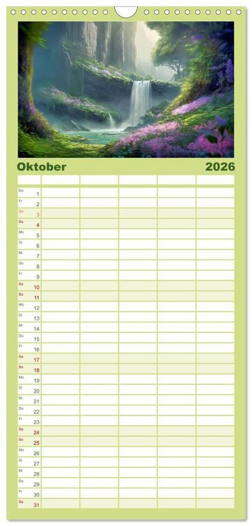 Produktbild: Familienplaner 2026 - Kaskaden - Die Poesie des Wassers mit 5 Spalten (Wandkalender, 21 x 45 cm) CALVENDO