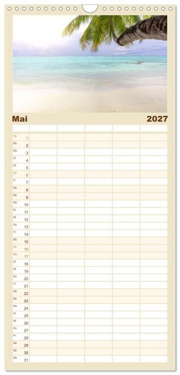 Produktbild: Familienplaner 2027 - Malediven, Perle im Indischen Ozean mit 5 Spalten (Wandkalender, 21 x 45 cm) CALVENDO