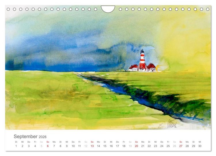 Produktbild: Faszination Aquarell - Eckard Funck (Wandkalender 2026 DIN A4 quer), CALVENDO Monatskalender