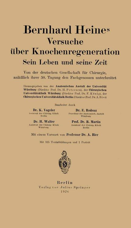 Produktbild: Bernhard Heines Versuche &uuml;ber Knochenregeneration