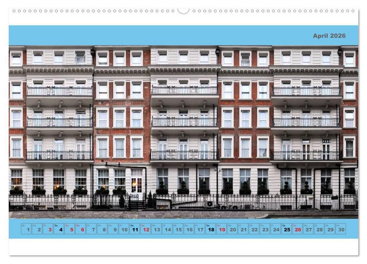 Produktbild: London Fassade 2026 (hochwertiger Premium Wandkalender 2026 DIN A2 quer), Kunstdruck in Hochglanz