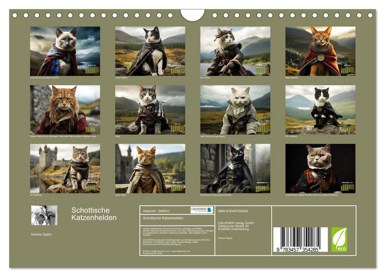 Produktbild: Schottische Katzenhelden (Wandkalender 2026 DIN A4 quer), CALVENDO Monatskalender