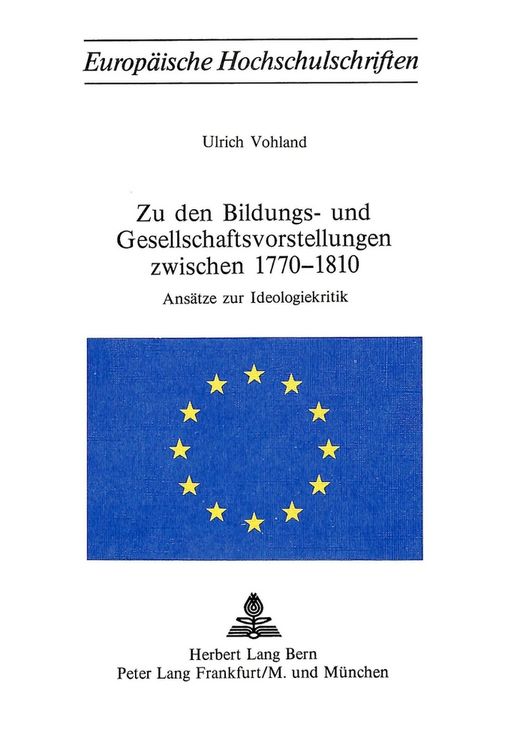 Produktbild: Zu den Bildungs- und Gesellschaftsvorstellungen zwischen 1770-1810