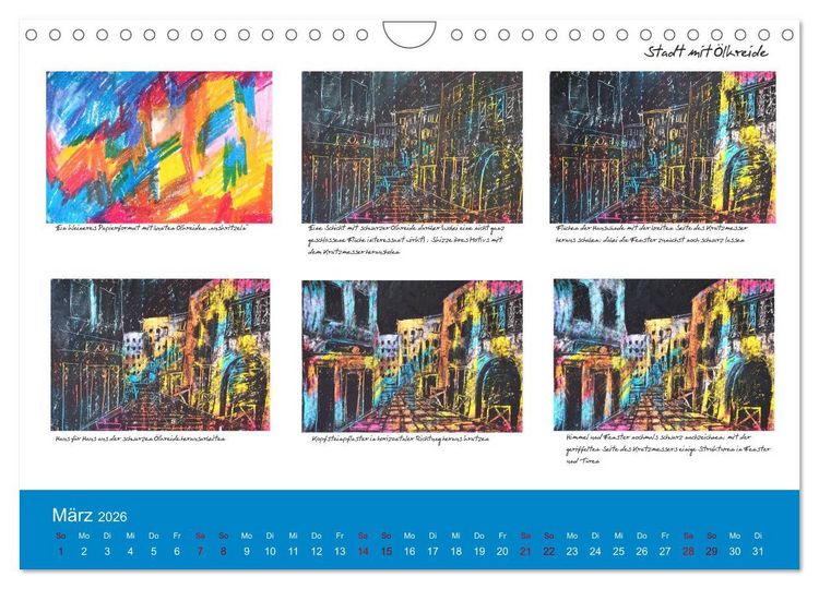 Produktbild: Mal einfach mit ! 12 ausf&uuml;hrliche Schritt f&uuml;r Schritt Anleitungen (Wandkalender 2026 DIN A4 quer), CALVENDO Monatskalender