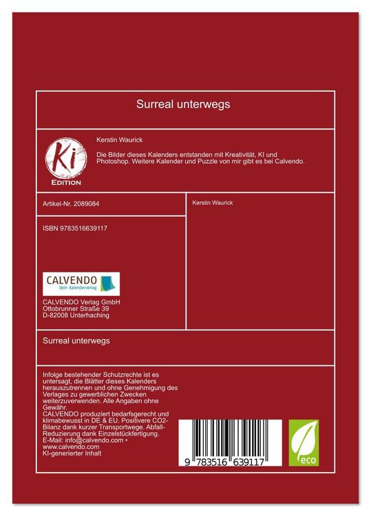 Produktbild: Surreal unterwegs (Tischkalender 2026 DIN A5 hoch), CALVENDO Monatskalender