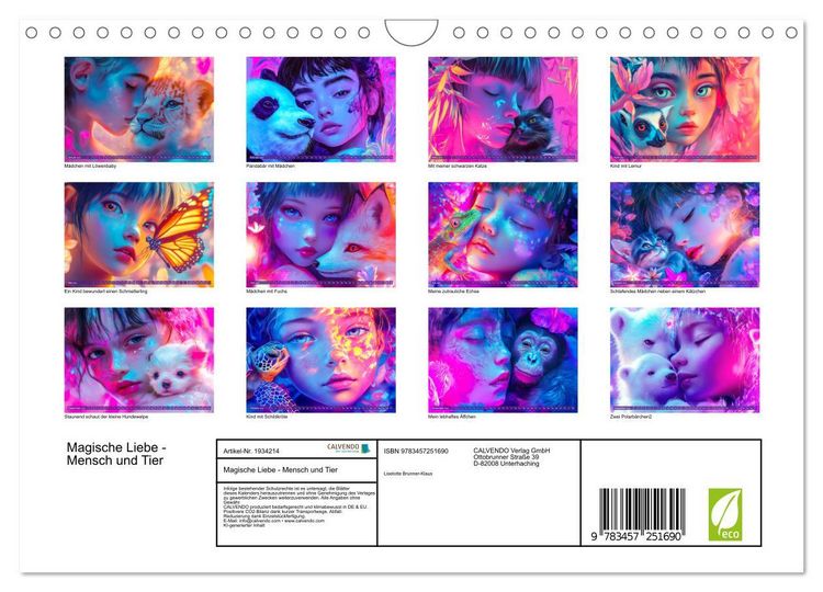 Produktbild: Magische Liebe - Mensch und Tier (Wandkalender 2026 DIN A4 quer), CALVENDO Monatskalender