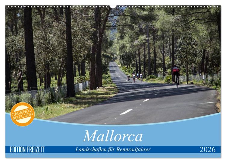 Produktbild: Mallorca: Die sch&ouml;nsten Landschaften f&uuml;r Rennradfahrer (Wandkalender 2026 DIN A2 quer), CALVENDO Monatskalender