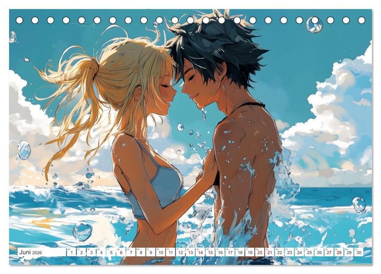 Produktbild: Das Jahr der Liebe: Verliebte P&auml;rchen im Manga-Stil (Tischkalender 2026 DIN A5 quer), CALVENDO Monatskalender