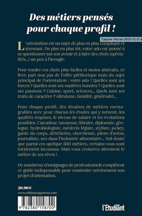 Produktbild: 500 id&eacute;es de m&eacute;tiers et les &eacute;tudes qui y m&egrave;nent