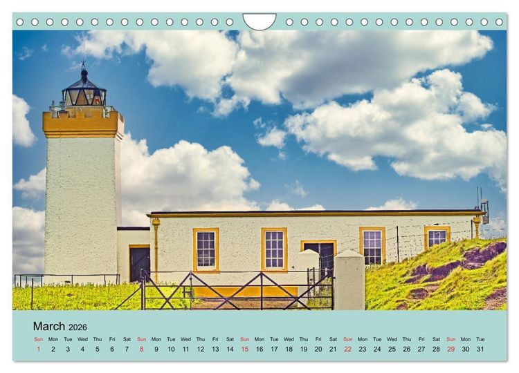 Produktbild: Scottish Lighthouses - beacons along the coast of Scotland (Wall Calendar 2026 DIN A4 landscape), CALVENDO 12 Month Wall Calendar