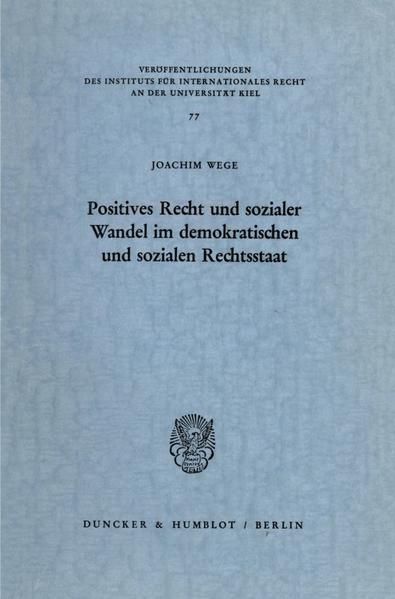 Produktbild: Positives Recht und sozialer Wandel im demokratischen und sozialen Rechtsstaat.