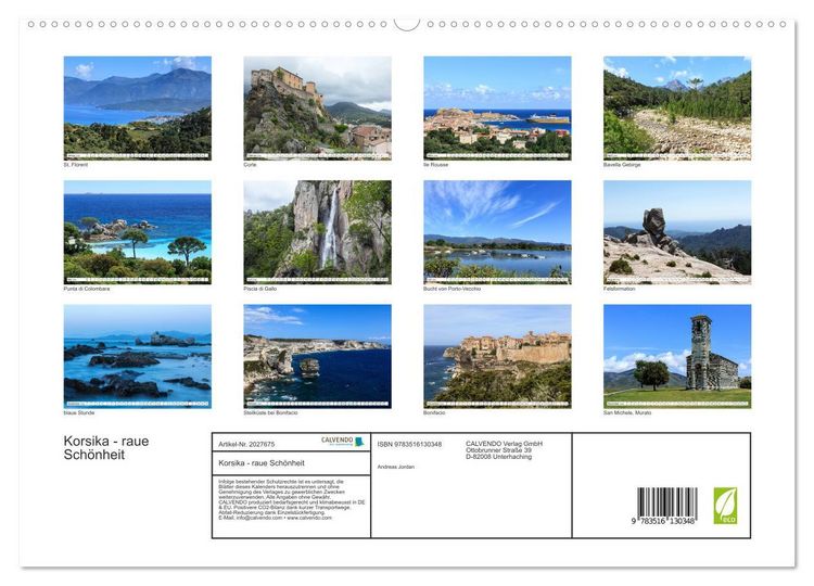 Produktbild: Korsika - raue Sch&ouml;nheit (hochwertiger Premium Wandkalender 2026 DIN A2 quer), Kunstdruck in Hochglanz