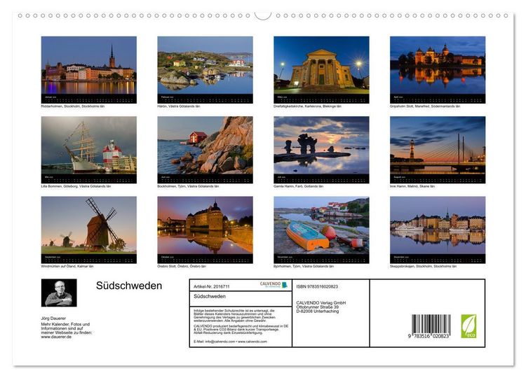 Produktbild: S&uuml;dschweden (hochwertiger Premium Wandkalender 2026 DIN A2 quer), Kunstdruck in Hochglanz