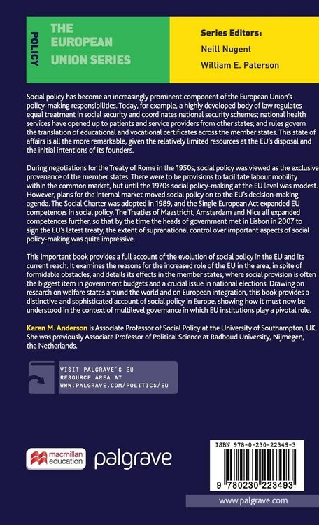 Produktbild: Social Policy in the European Union