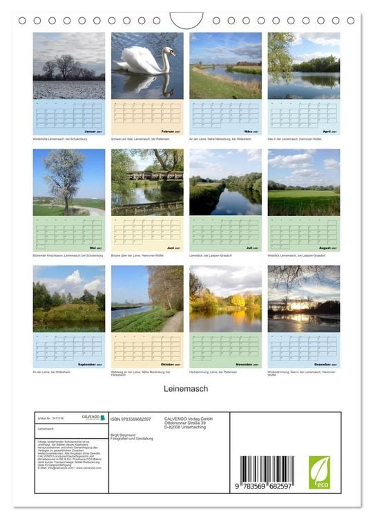 Produktbild: Leinemasch (Wandkalender 2027 DIN A4 hoch), CALVENDO Monatskalender