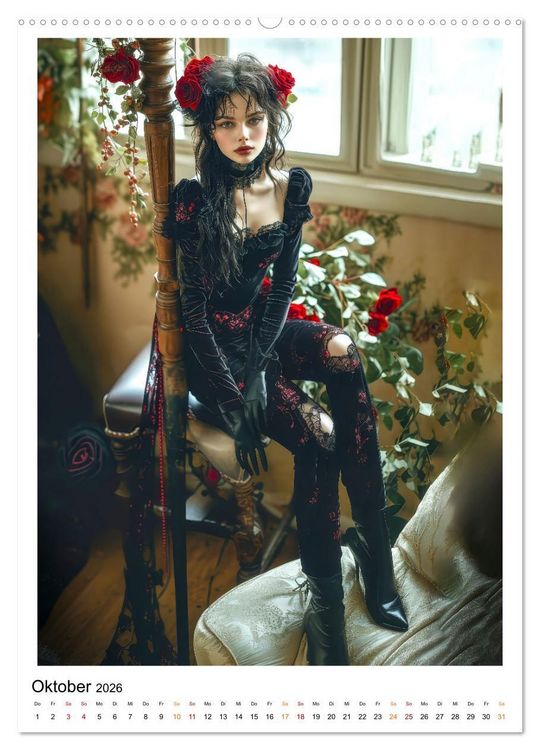 Produktbild: Gothic coole Momente (Wandkalender 2026 DIN A2 hoch), CALVENDO Monatskalender