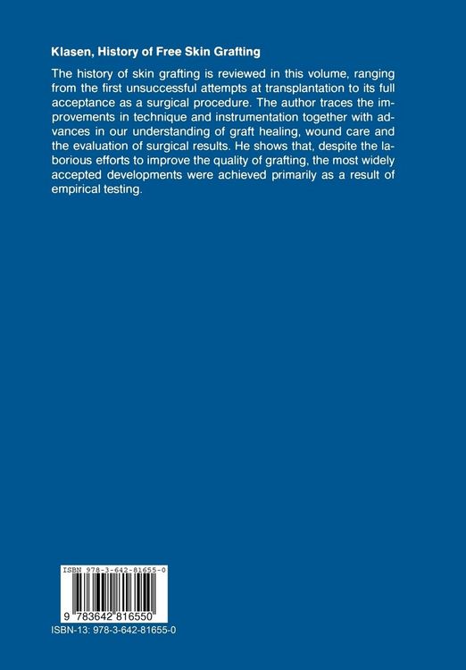 Produktbild: History of Free Skin Grafting