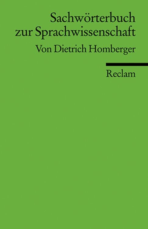 Bild vom Artikel Sachwörterbuch zur Sprachwissenschaft vom Autor Dietrich Homberger