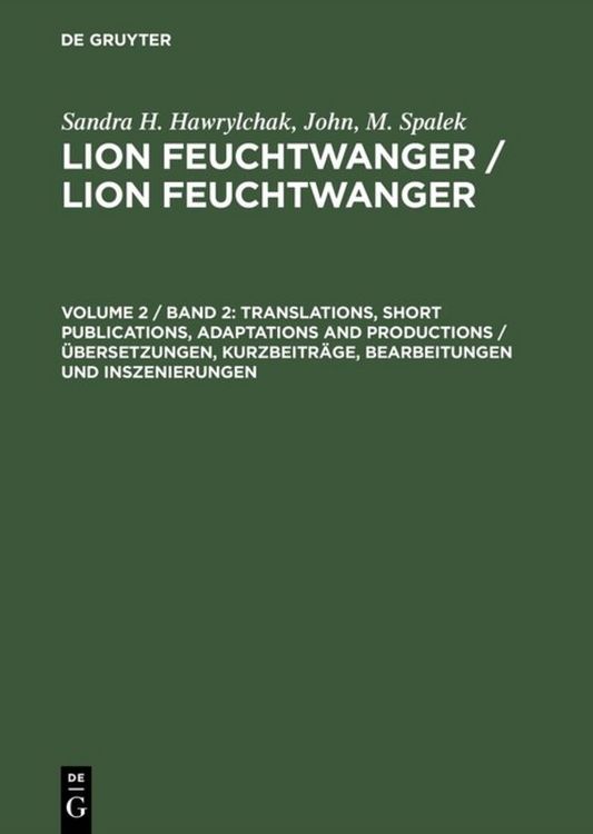 Produktbild: Translations, Short Publications, Adaptations and Productions