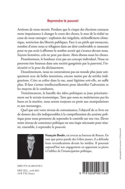 Produktbild: Reprendre le pouvoir : manuel d'&eacute;mancipation politique