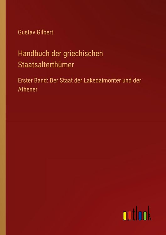 Produktbild: Handbuch der griechischen Staatsalterth&uuml;mer