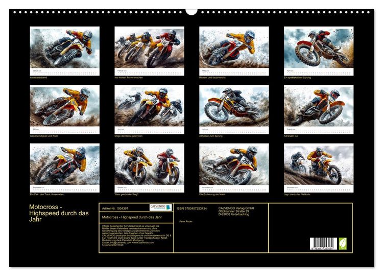 Produktbild: Motocross - Highspeed durch das Jahr (Wandkalender 2026 DIN A2 quer), CALVENDO Monatskalender