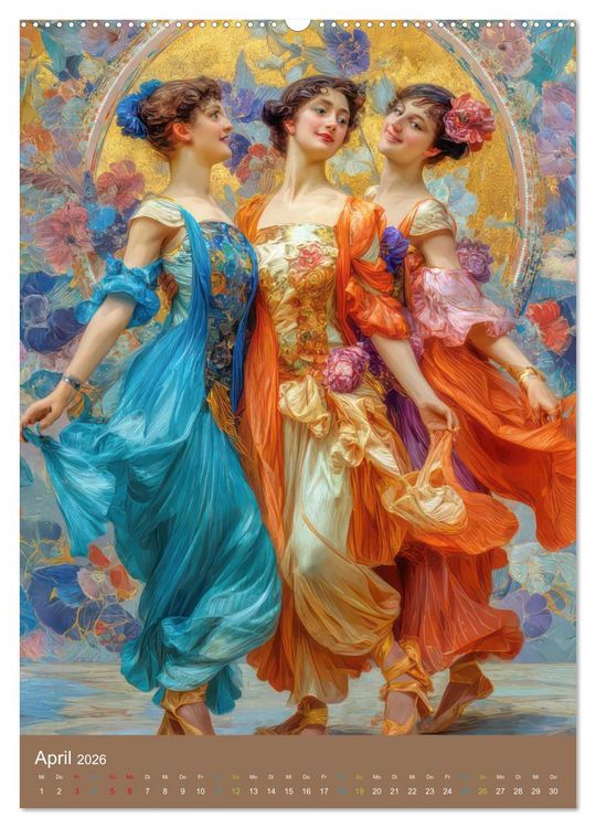 Produktbild: Frauen in Kost&uuml;men - Sinnliche Sch&ouml;nheit des Art Nouveau (Wandkalender 2026 DIN A2 hoch), CALVENDO Monatskalender