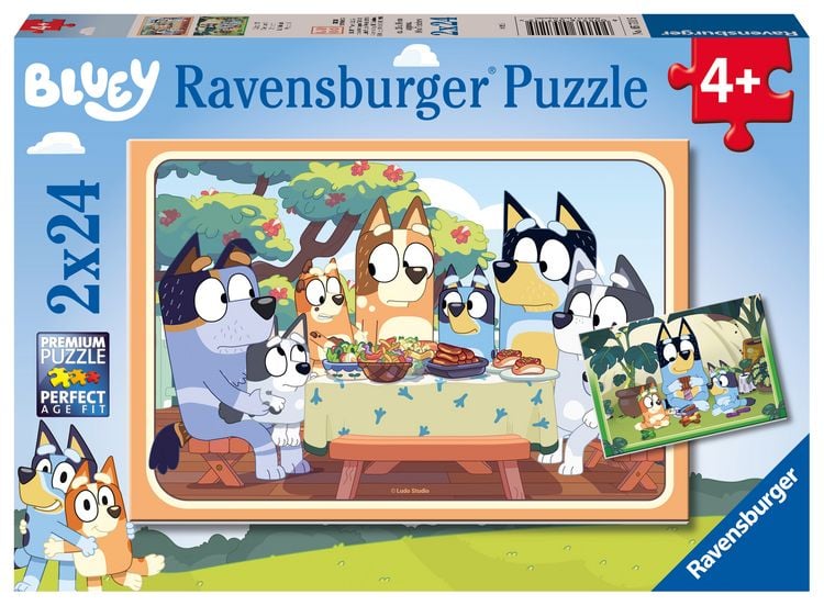 Produktbild: Kinderpuzzle 2x24 Teile - Bluey - Auf geht's!