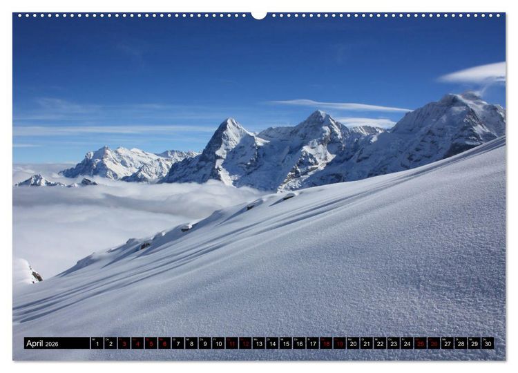 Produktbild: Eiger, M&ouml;nch und Jungfrau 2026 (hochwertiger Premium Wandkalender 2026 DIN A2 quer), Kunstdruck in Hochglanz