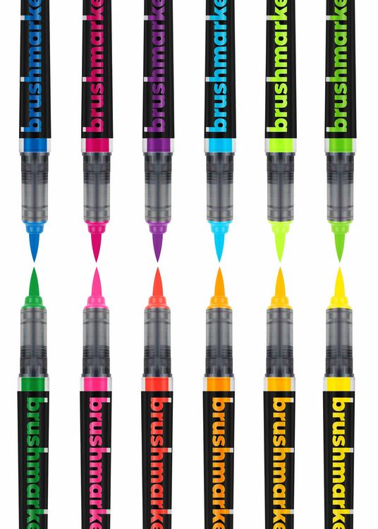 Produktbild: KARIN Marker Brushmarker PRO Neon Colours, 12er Set mit je 2,4 ml