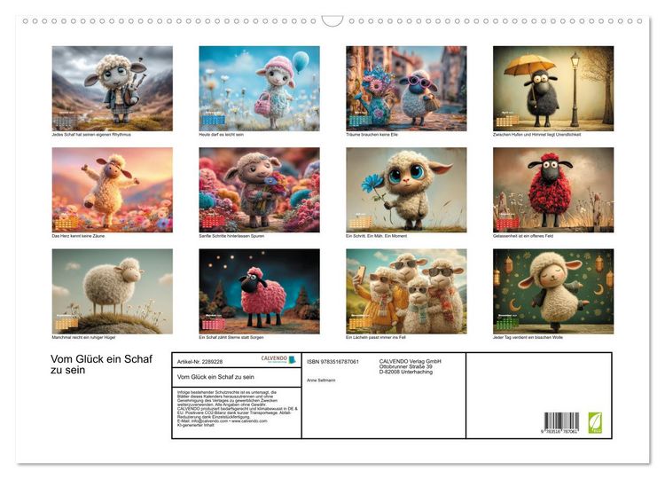 Produktbild: Vom Gl&uuml;ck ein Schaf zu sein (Wandkalender 2027 DIN A2 quer), CALVENDO Monatskalender