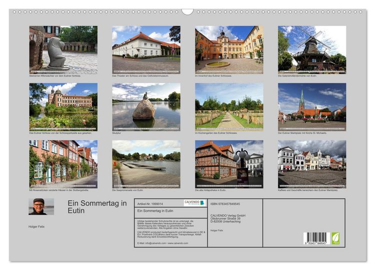 Produktbild: Ein Sommertag in Eutin (Wandkalender 2026 DIN A2 quer), CALVENDO Monatskalender
