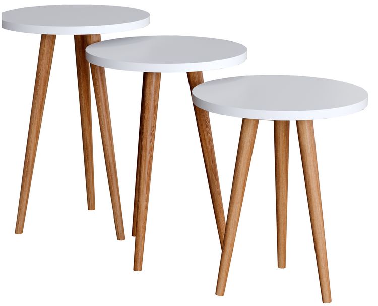 Produktbild: 3-tlg. Beistelltisch Set Rund Barila 52/47/42 cm