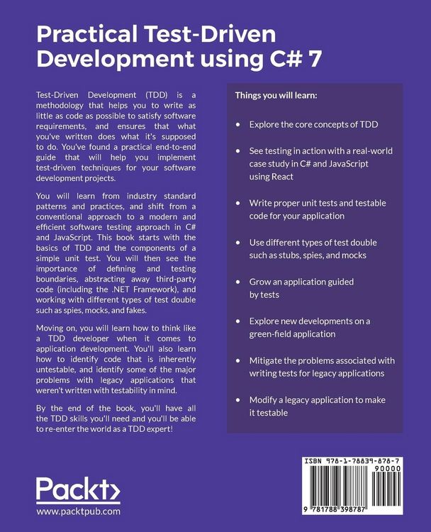 Produktbild: Practical Test-Driven Development using C# 7